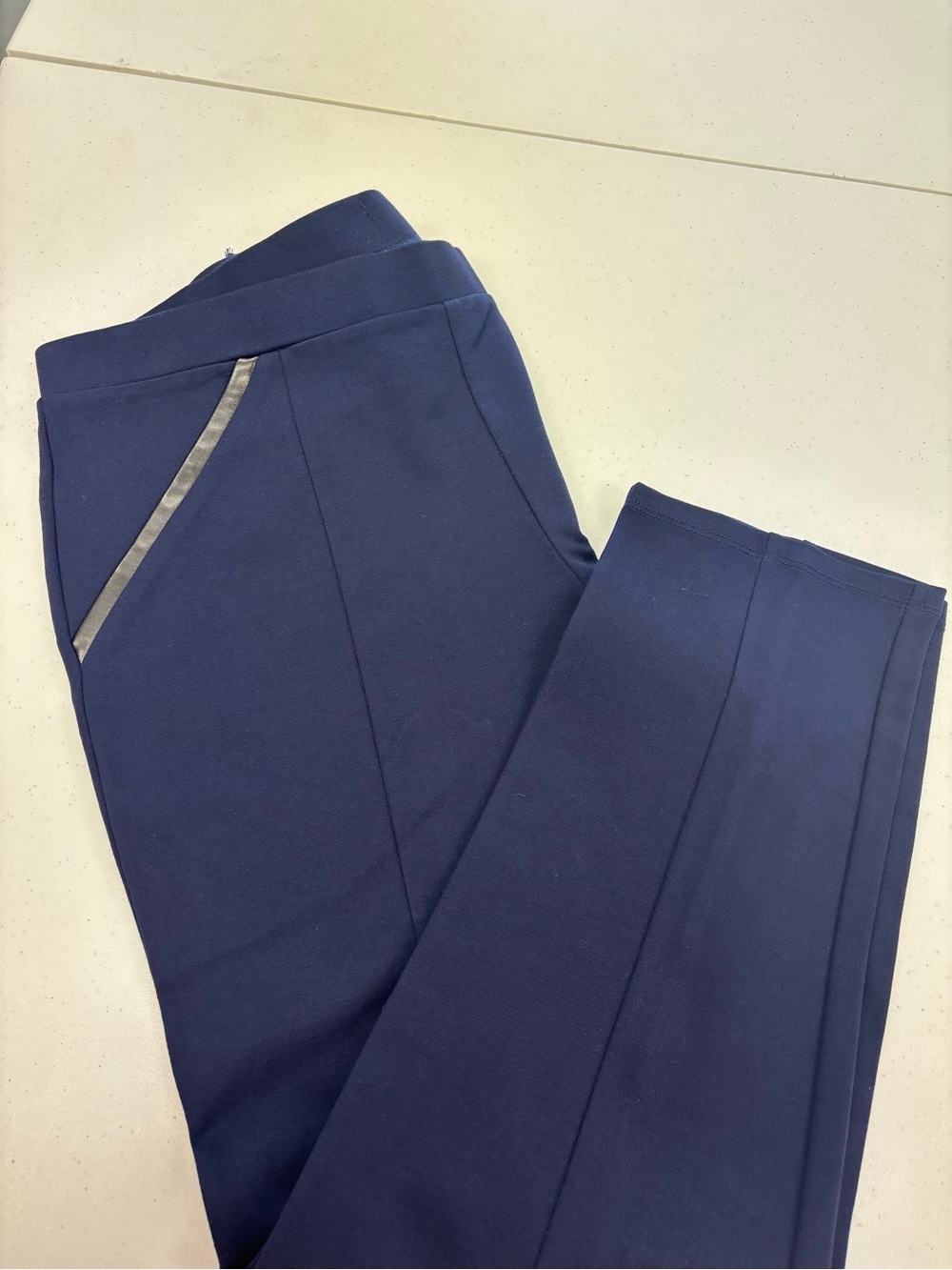 RAFAELLA ELASTIC WAIST PANTS  PULL ON PANTS WOMEN SIZE 16  NAVY BLUE